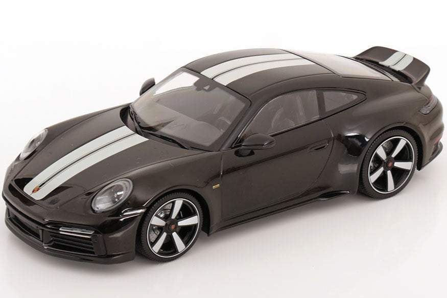 Minichamps 2022 Porsche 911 992 Sport Classic Black w/ White Stripes 1:18 SEALED