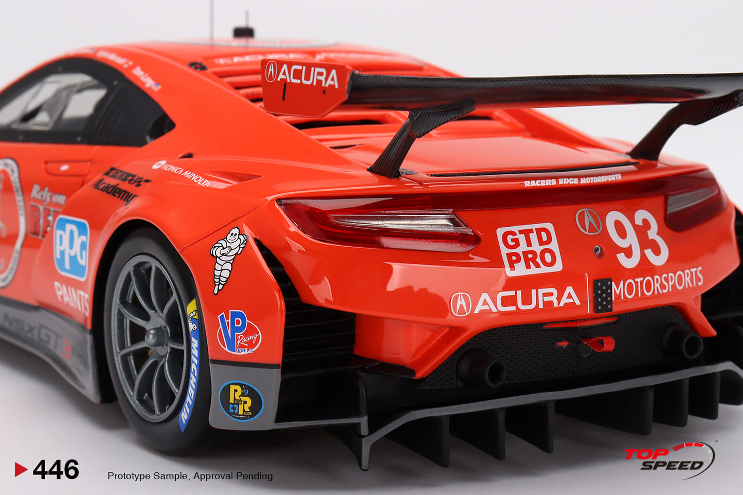 Topspeed 1:18 Acura NSX GT3 EVO22 #93 WTR Racers Edge Motorsports 2022 IMSA Sebring 12Hr.