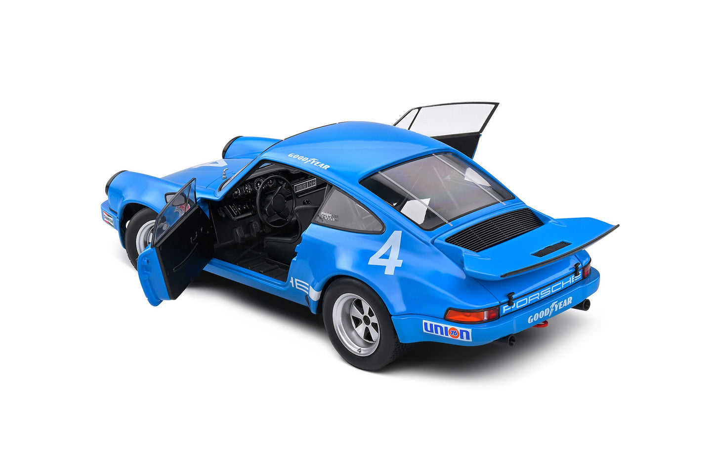 Solido 1974 Porsche 911 IROC Riverside No 4 Follmer IROC Blue 1:18