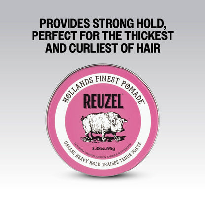 Reuzel Pink Pomade Grease Oil Based Medium Shine Strong Hold