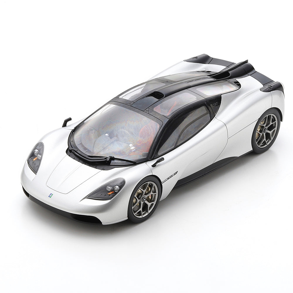 Schuco Gordon Murray T50 Silver 1:18 WITH DISPLAY CASE