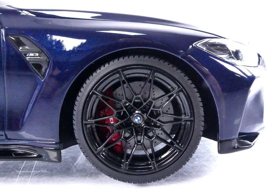 Minichamps 2020 BMW M3 Competition (G80) w/ Carbon Roof Tansanitblau Deep Blue Metallic 1:18