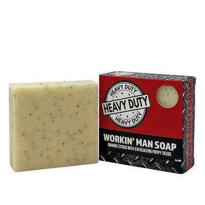 Seriously Shea Workin' Man Heavy Duty Soap, Orange Citrus & Poppy Seeds