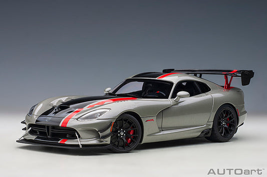 AUTOart 2017 Dodge Viper GTS-R Commemorative Edition ACR Bullet Silver Metallic w/ Black Stripes 1:18