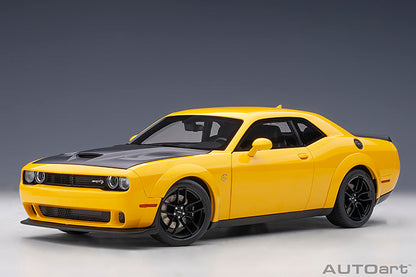 AUTOart 2018 Dodge Challenger SRT Hellcat Widebody Yellow Jacket w/ Satin Black Hood 1:18