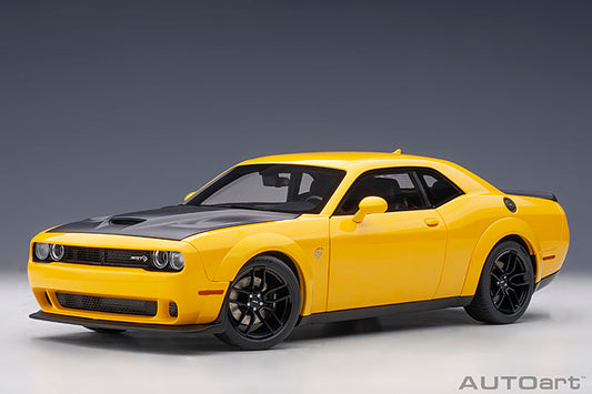 AUTOart 2018 Dodge Challenger SRT Hellcat Widebody Yellow Jacket w/ Satin Black Hood 1:18