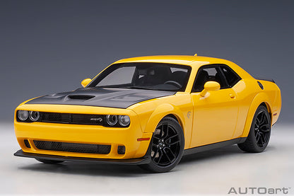AUTOart 2018 Dodge Challenger SRT Hellcat Widebody Yellow Jacket w/ Satin Black Hood 1:18