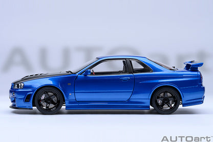 AUTOart 2001 Nissan Skyline GT-R (R34) Z-Tune Bayside Blue w/ Carbon Fiber Hood 1:18