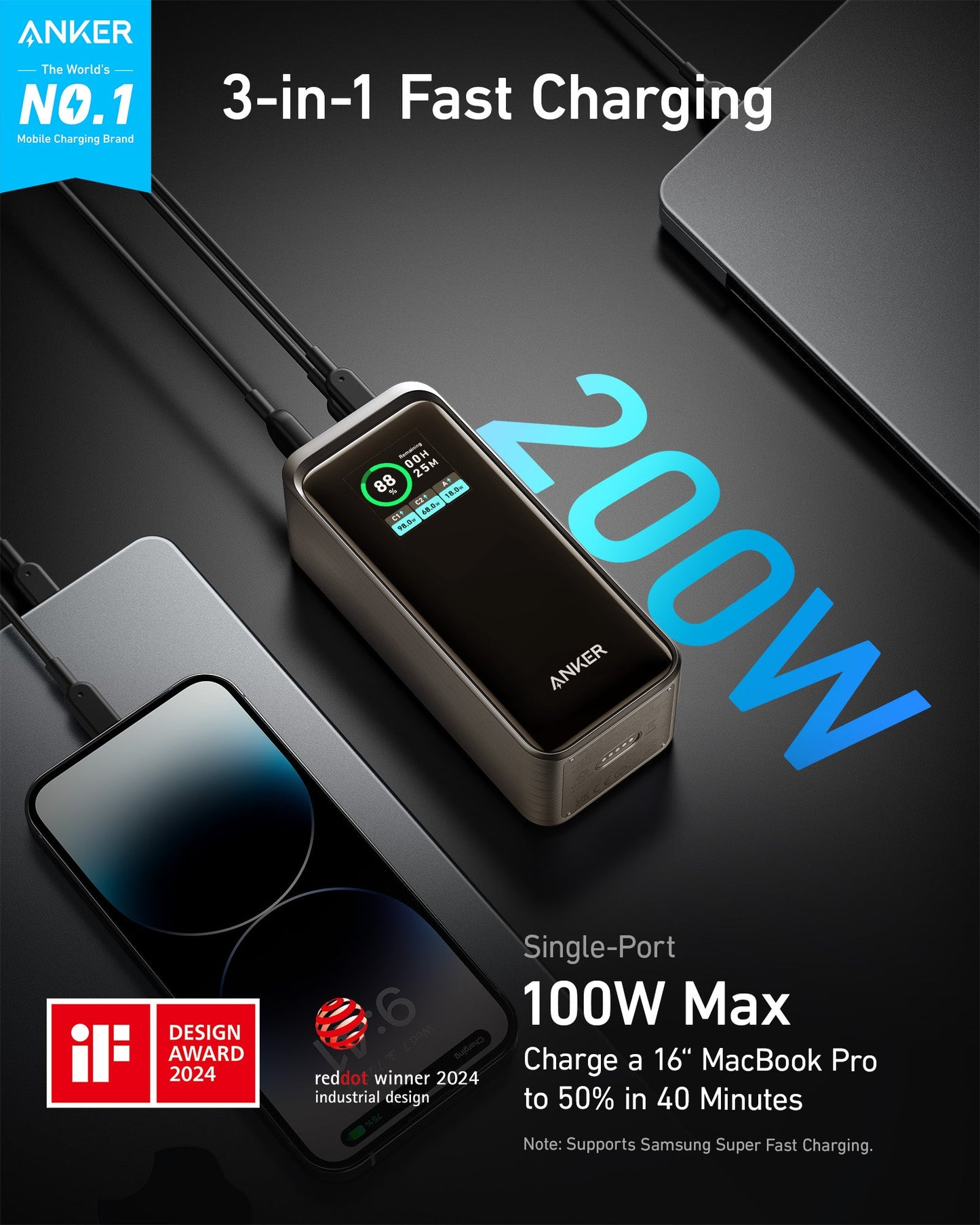 Anker Prime Power Bank (20K, 200W)