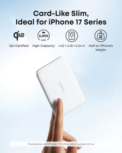 Anker Nano Power Bank (5K, MagGo, Slim)