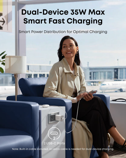 Anker Nano Charger (35W, Built-In Retractable USB-C Cable)