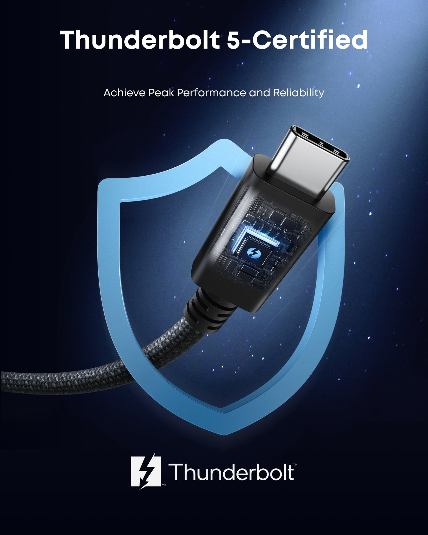 Anker Prime Thunderbolt 5 Cable (3.3 ft / 1.7 ft, 80 Gbps, 240W)