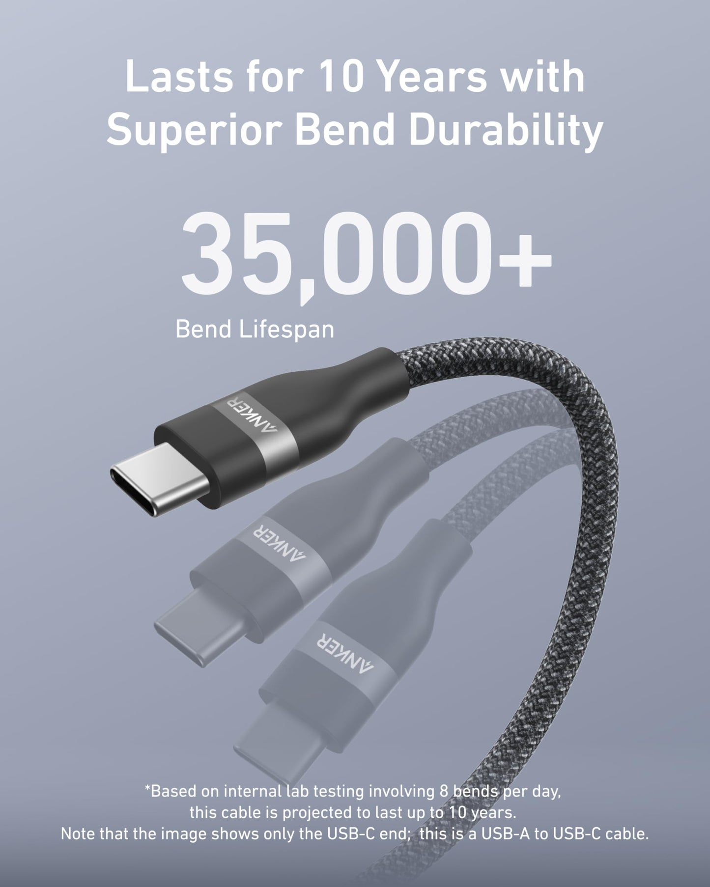 Anker USB-A to USB-C Cable (3 ft / 6 ft, Upcycled-Braided)