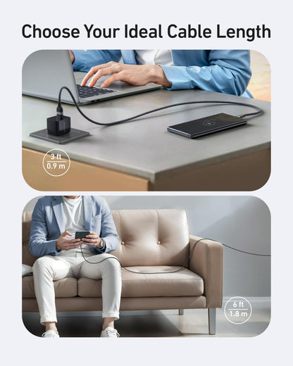 Anker USB-A to USB-C Cable (3 ft / 6 ft, Upcycled-Braided)