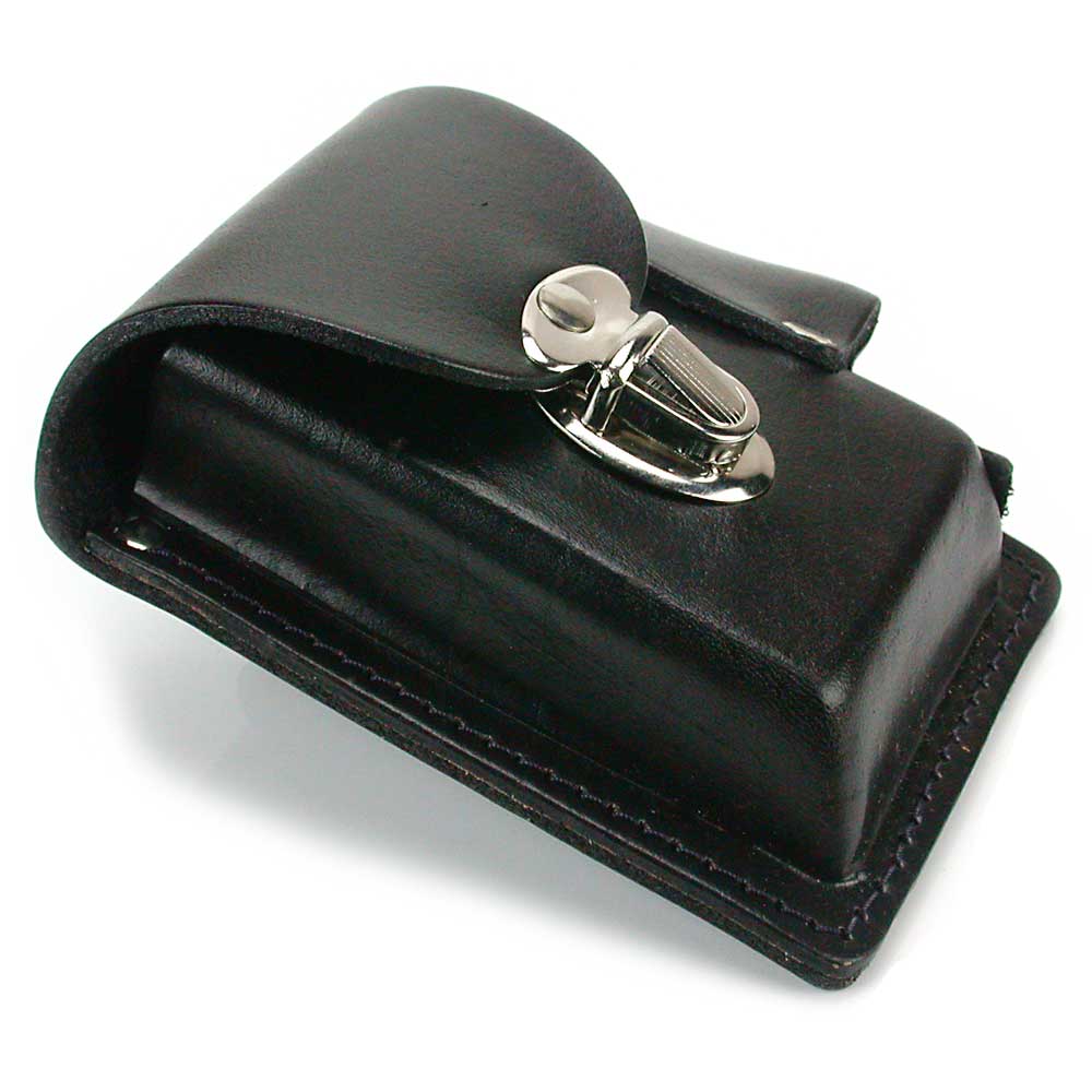 Molded Leather Cigarette Case - Black