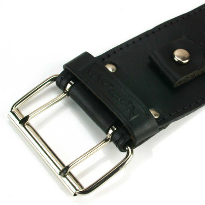 Wide Leather Watchband - Black