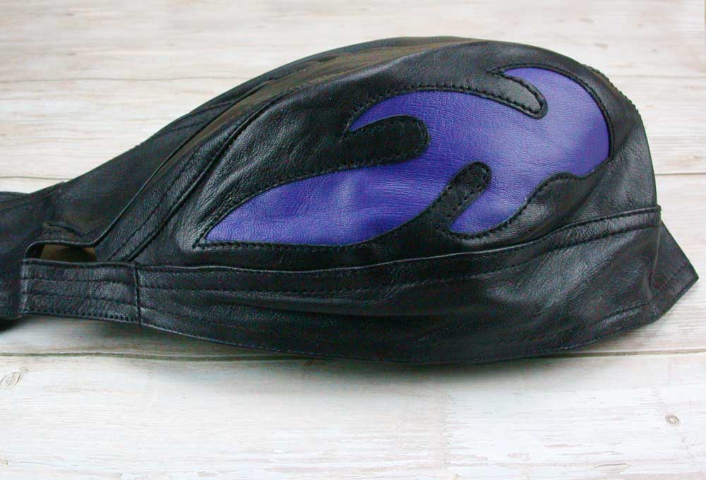 Leather Head Scarf With Flames - Stylish & Durable