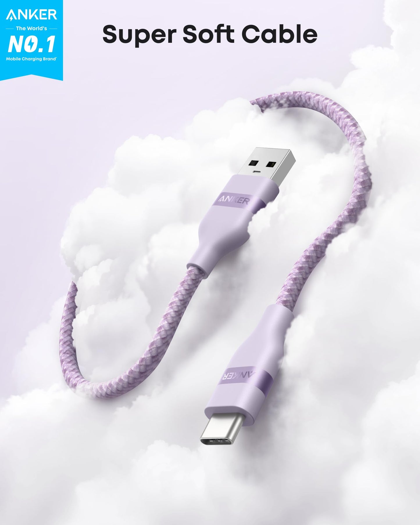Anker USB-A to USB-C Cable (3 ft / 6 ft, Upcycled-Braided)