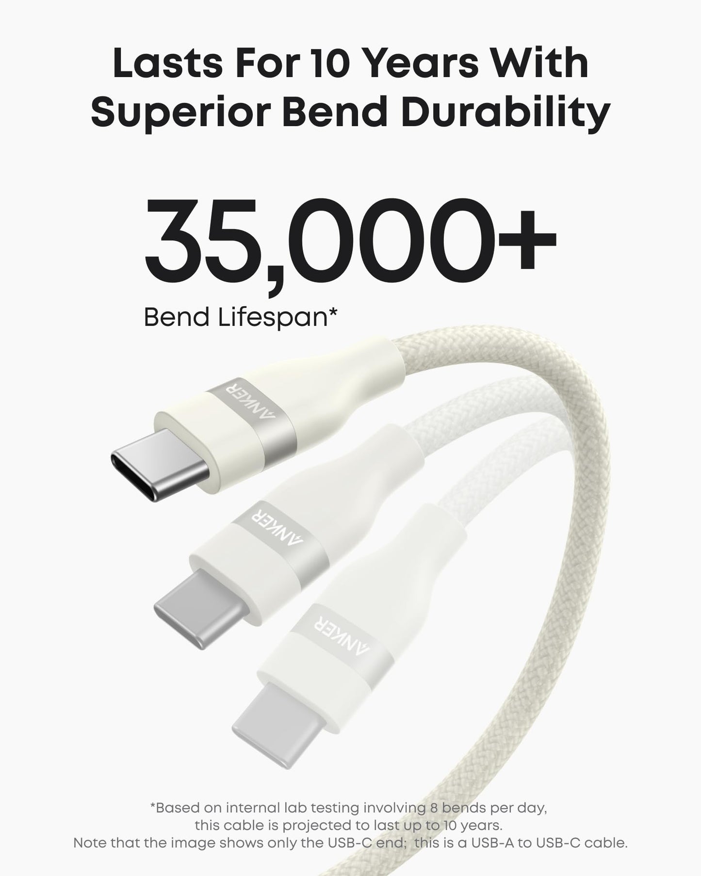 Anker USB-A to USB-C Cable (3 ft / 6 ft, Upcycled-Braided)