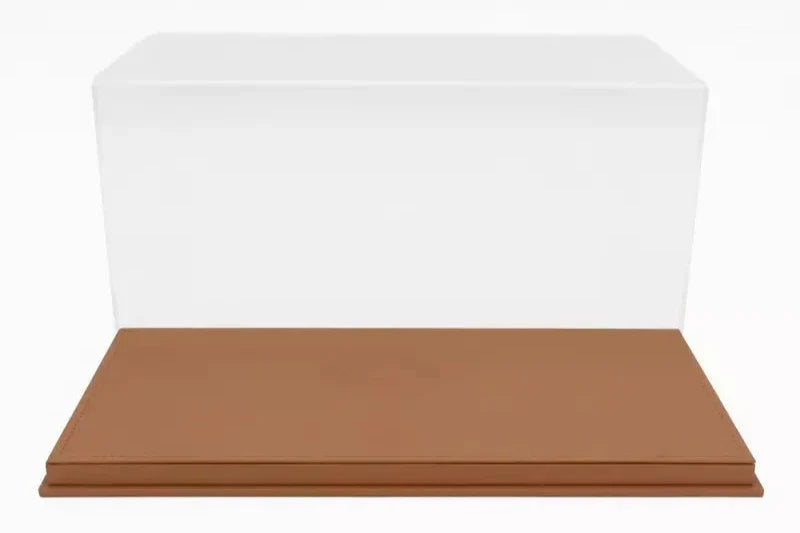 Luxbox Display Case with Brown Leather (synthetic) Base 1:18