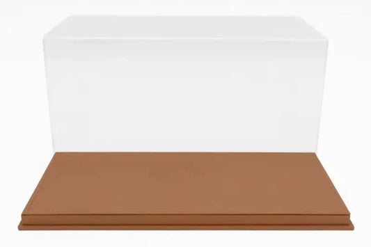 Luxbox Display Case with Brown Leather (synthetic) Base 1:18