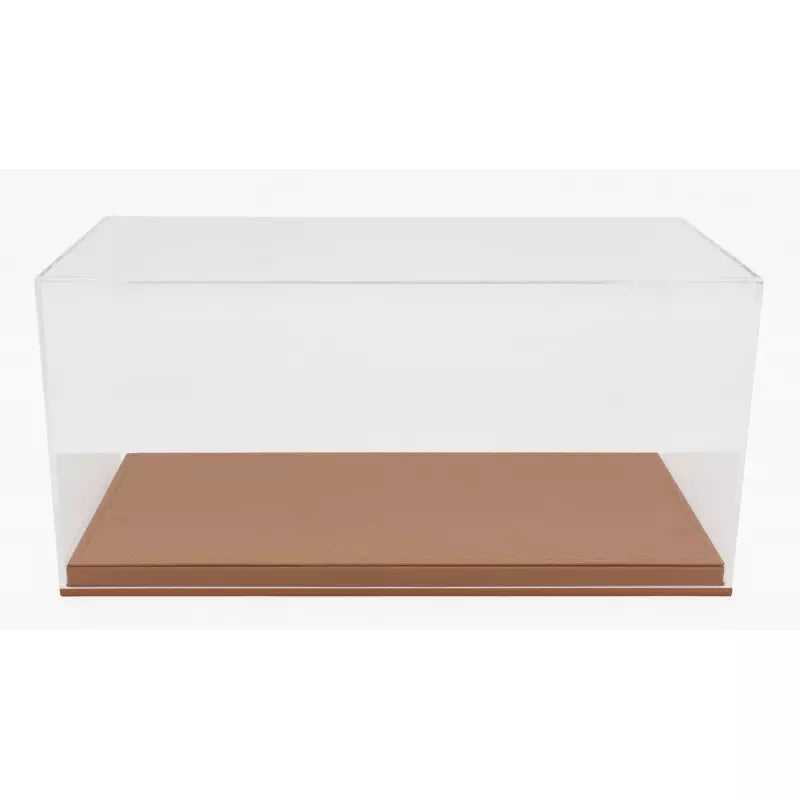 Luxbox Display Case with Brown Leather (synthetic) Base 1:18