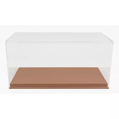Luxbox Display Case with Brown Leather (synthetic) Base 1:18
