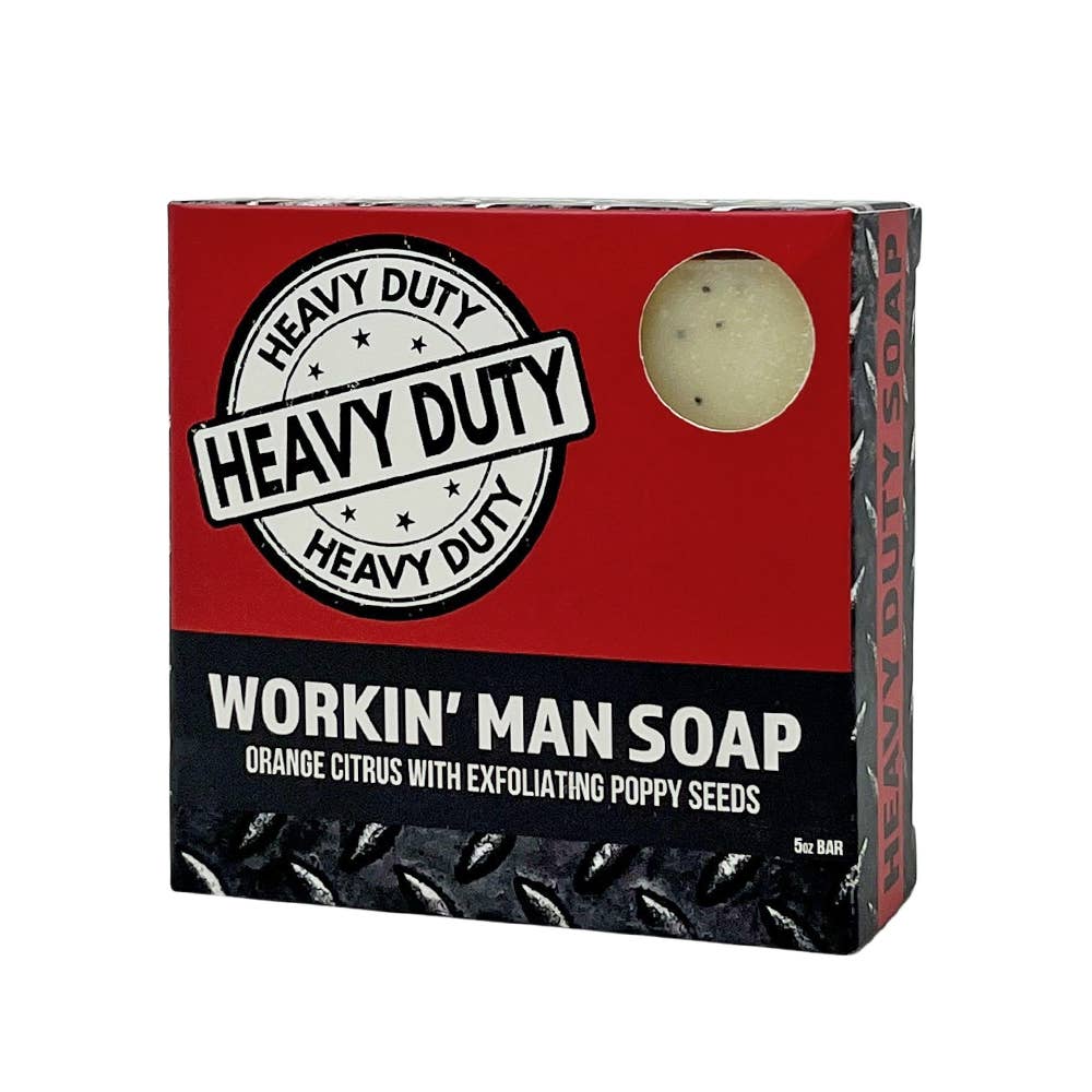 Seriously Shea Workin' Man Heavy Duty Soap, Orange Citrus & Poppy Seeds