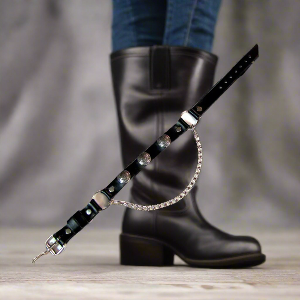 Boot Chain with 3 Buffalo Nickel Conchos One Pair