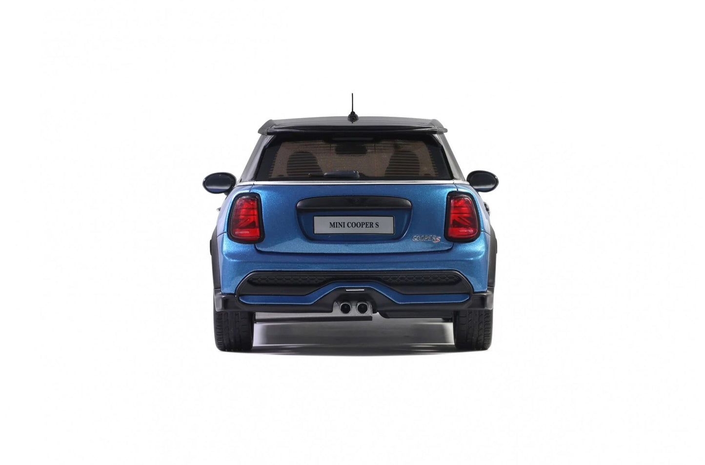 Otto 2021 Mini Cooper S Island Blue w/ Black Stripes 1:18