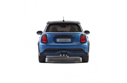 Otto 2021 Mini Cooper S Island Blue w/ Black Stripes 1:18