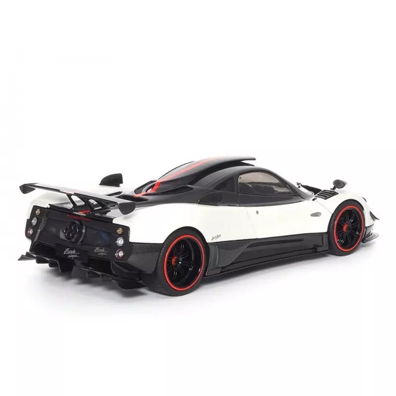 Almost-Real 2009 Pagani Zonda Cinque Coupe Bianco Benny White & Carbon 1:18